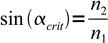 critical-angle - refraction - critical angle, eq. 2